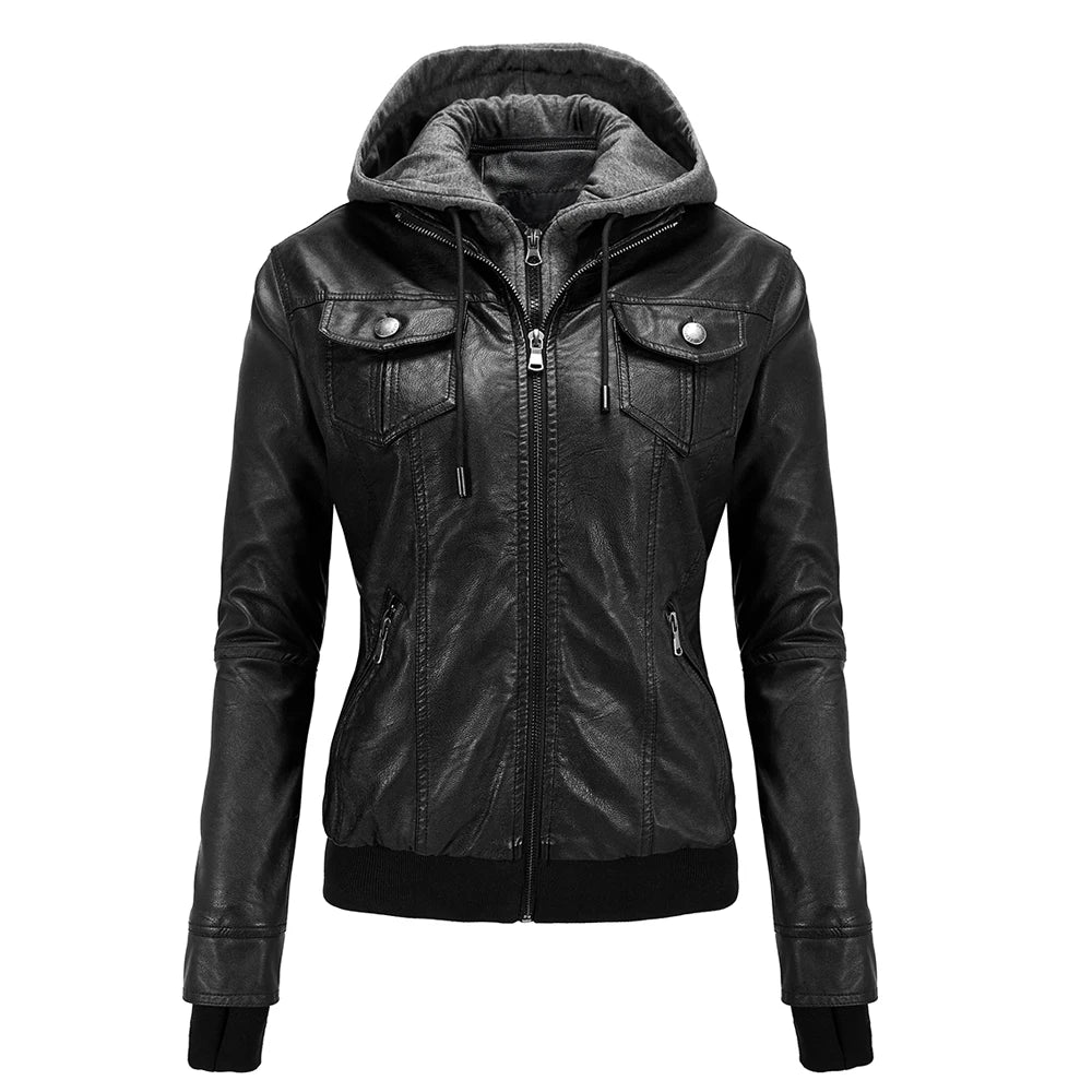 Lilian - Elegante Leder-Motorjacke