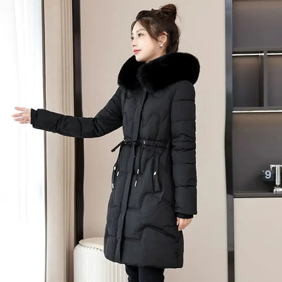 Fiora - Langer warmer Pelzmantel - Winddicht