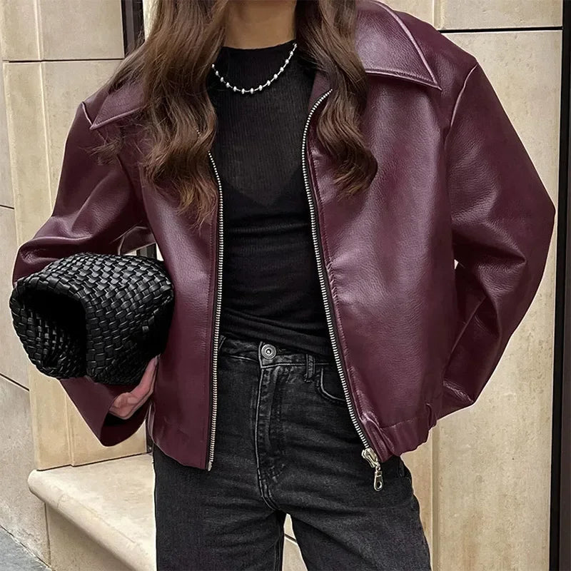 Hermana - Elegante Leder-Bomberjacke