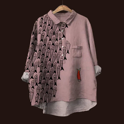 Rael | Bequemes Vintage-Shirt mit Fischdesgin