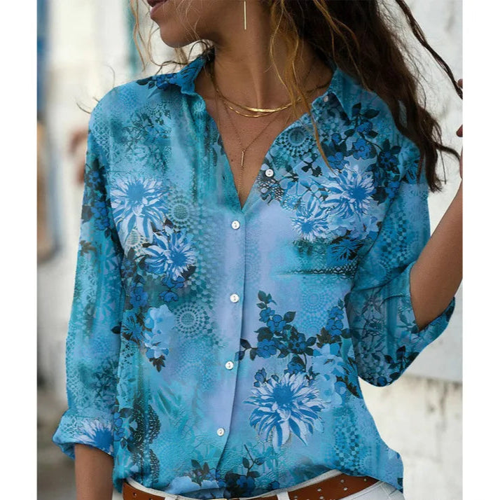 Mila - Vintage Blumen druck Blusen