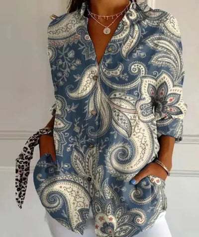 Luna - Lange Bluse mit Blumendruck