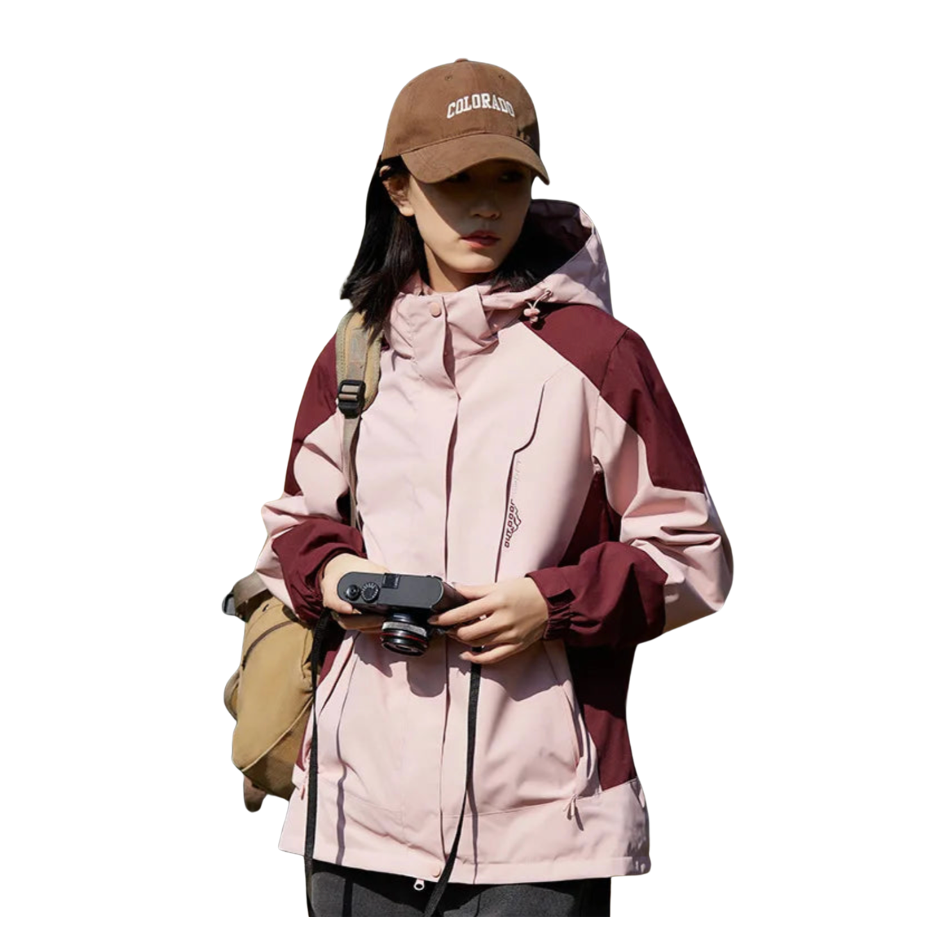 Nicole - Lange wasserdichte Wanderjacke - Reflektierender Reißverschluss