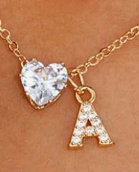 Collana Anna - lettera individuale con diamante a cuore