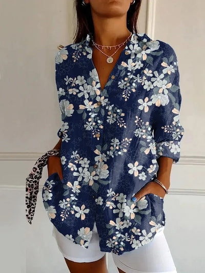 Luna - Lange Bluse mit Blumendruck