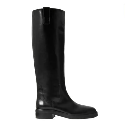 Nikola - Lange Komfortstiefel aus Leder mit Absatz