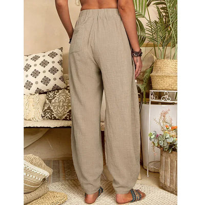 Malia - Vintage Baumwolle Leinen Boho Hose