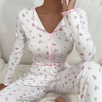 Odely - Blumen Pyjama für Frauen