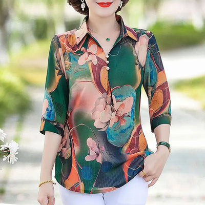 Amelia - Vintage Blumen druck Blusen
