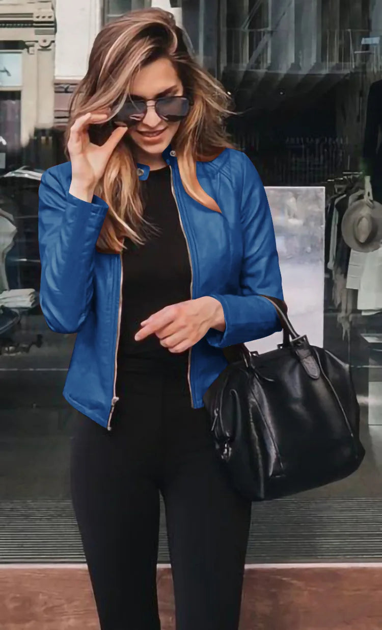 Shira - Stylische Leder Zwischenjacke