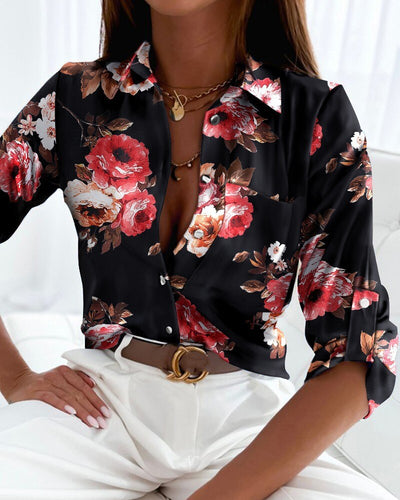 Sibylle | Modische Bluse mit langen Ärmeln und Knopfleiste