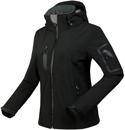 Dorothy - Lange wasserdichte Softshell Wanderjacke - Fleece - abnehmbare Kapuze