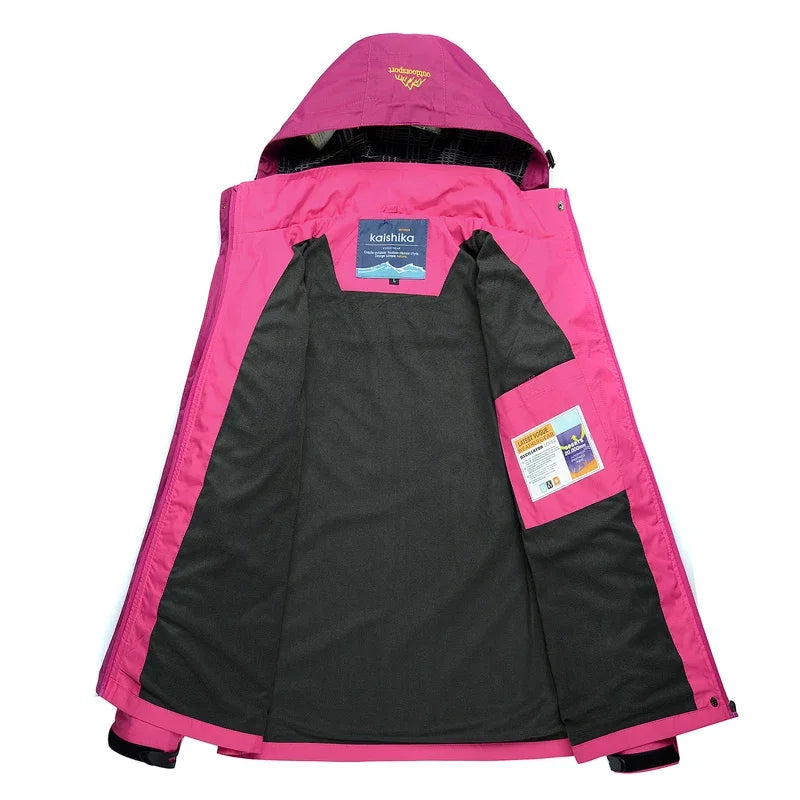 Kelly - Lange wasserdichte Wanderjacke - abnehmbare Kapuze