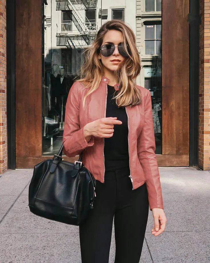 Shira - Stylische Leder Zwischenjacke