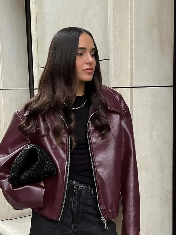 Hermana - Elegante Leder-Bomberjacke