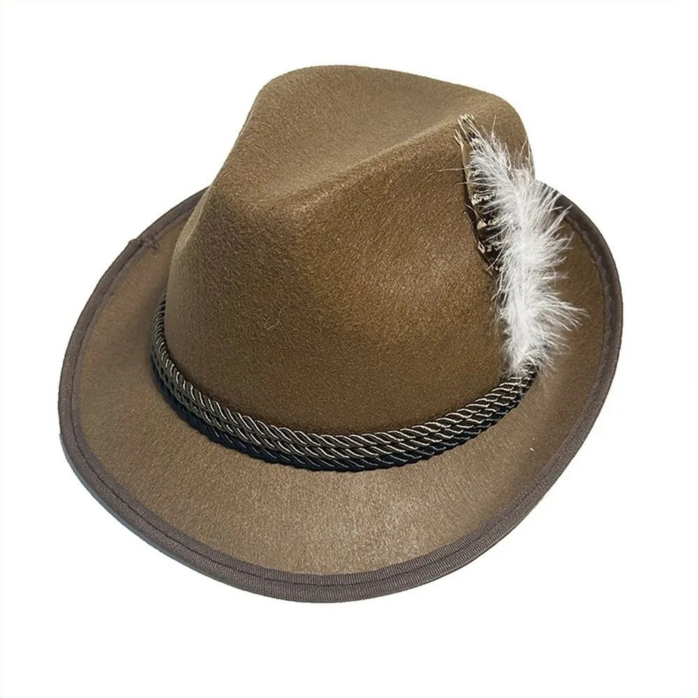 Elegant Herren-Oktoberfest-Fedora mit Feder – Das perfekte Kostüm-Accessoire für Ihren Festauftritt