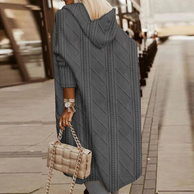 Donna | Strickjacke Lang  - Weicher Komfort Mit Kapuze
