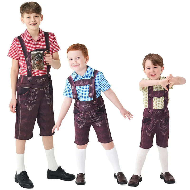 Festliche Kinderkostüme für Oktoberfest mit charmanten Dirndln und Lederhosen, Größen 92–128