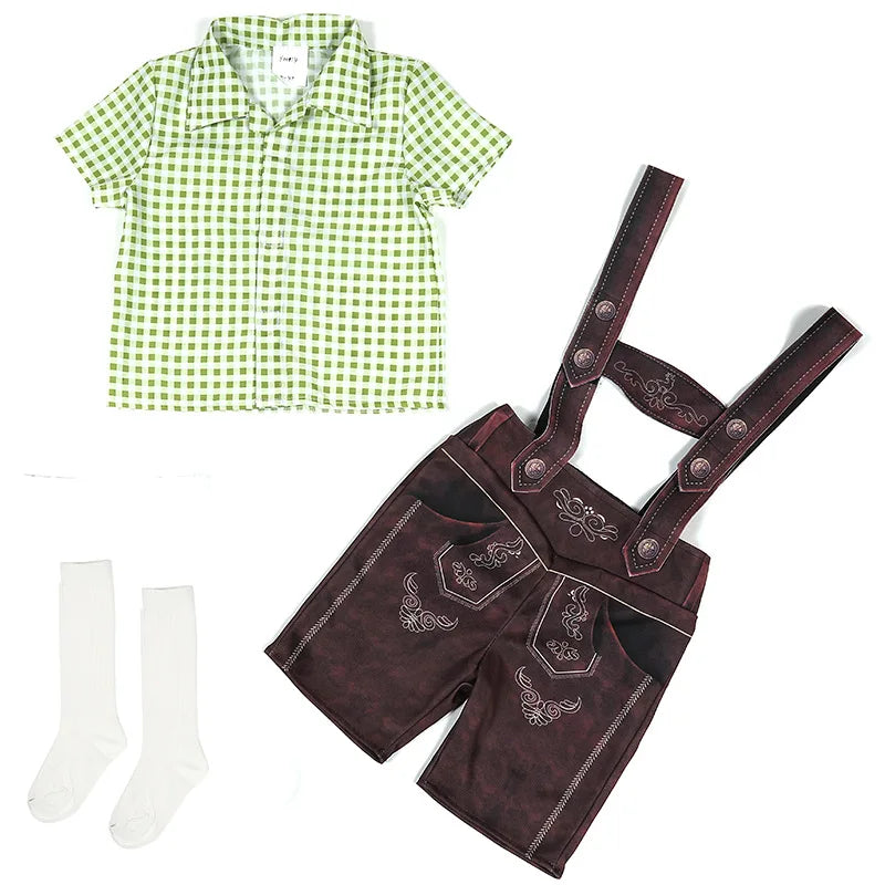 Festliche Kinderkostüme für Oktoberfest mit charmanten Dirndln und Lederhosen, Größen 92–128