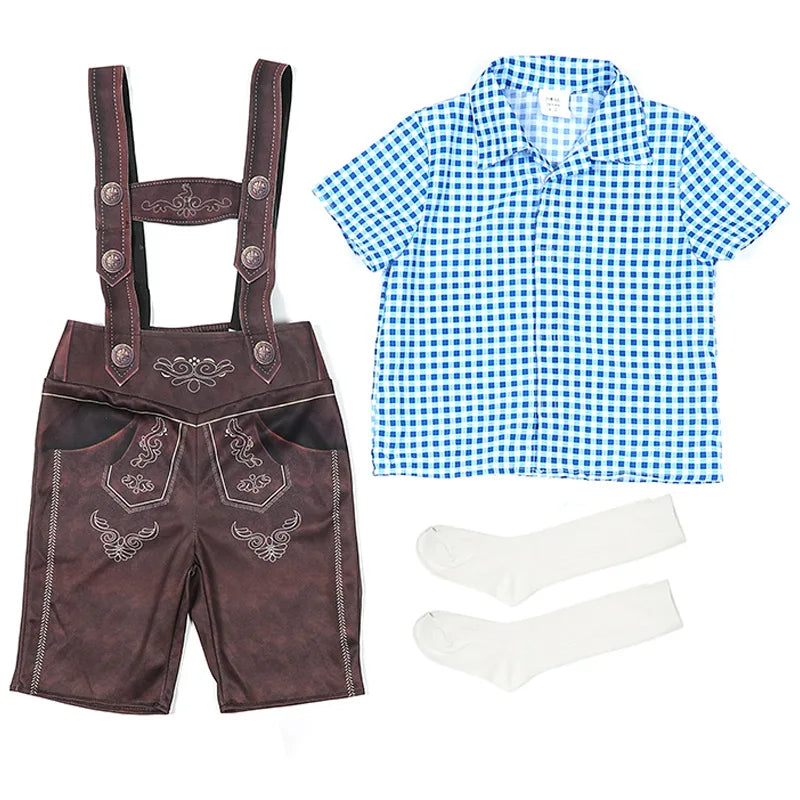 Festliche Kinderkostüme für Oktoberfest mit charmanten Dirndln und Lederhosen, Größen 92–128