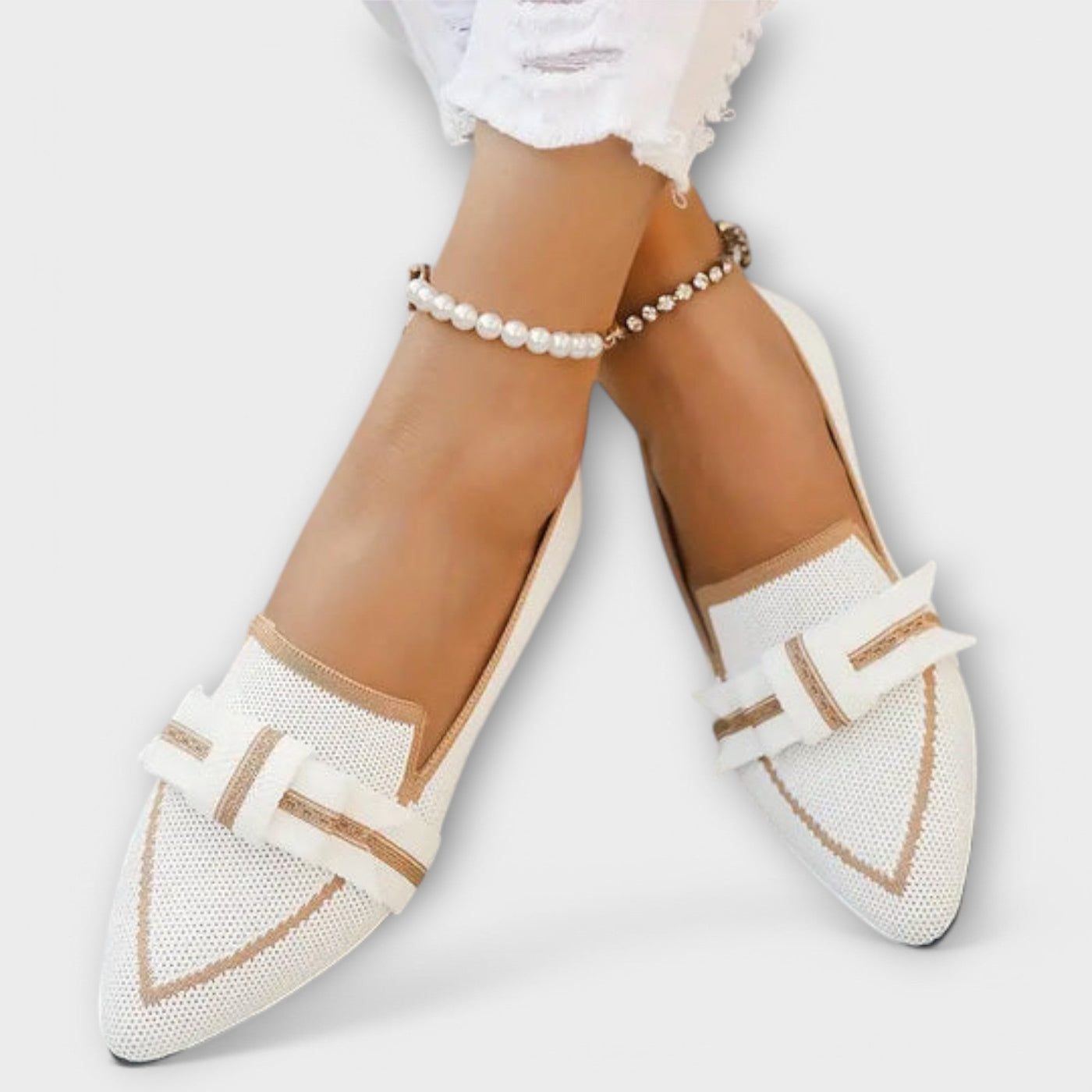 Birgit - Flache Damenschuhe mit geknotetem Design