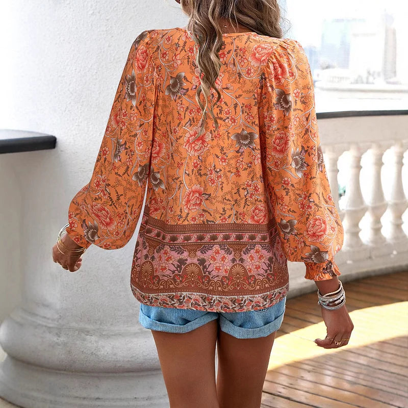 Sallie™ - Fließendes Bohemian-Top mit Blumenmuster
