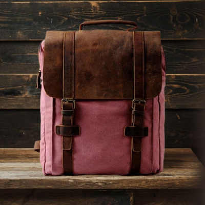 HARLAN | Schultasche aus Canvas und Leder