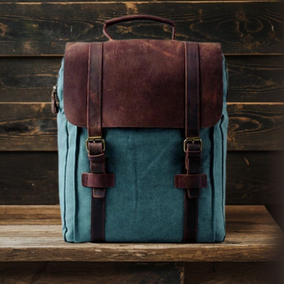 HARLAN | Schultasche aus Canvas und Leder