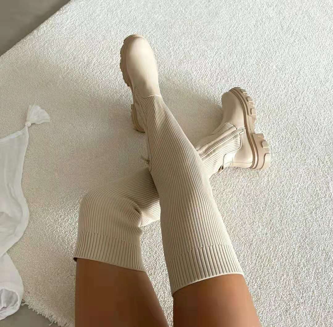 Maddie | High Stretch-Stiefel Hohe Sohle