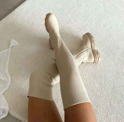 Maddie | High Stretch-Stiefel Hohe Sohle