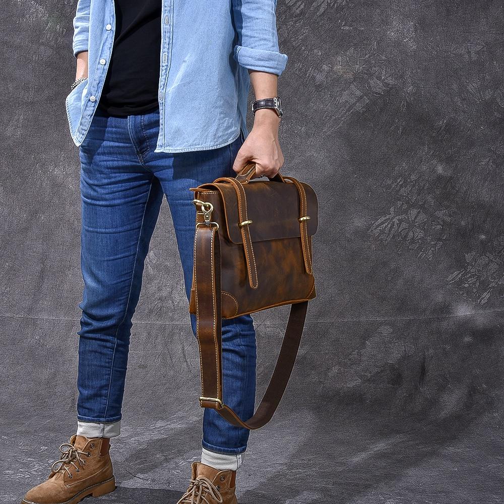 YPERN | Braune Lederhandtasche