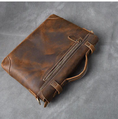 YPERN | Braune Lederhandtasche