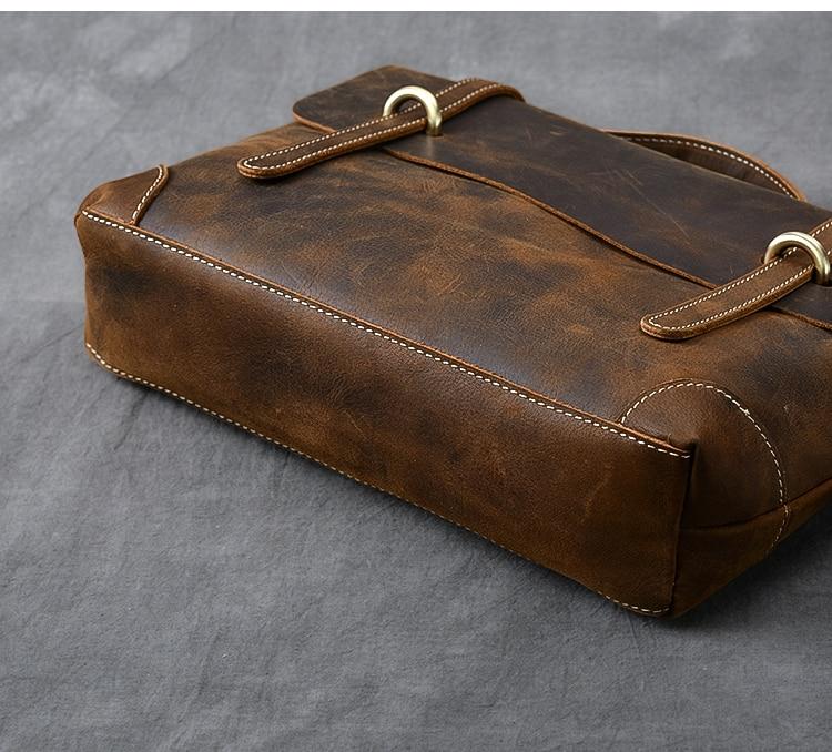 YPERN | Braune Lederhandtasche