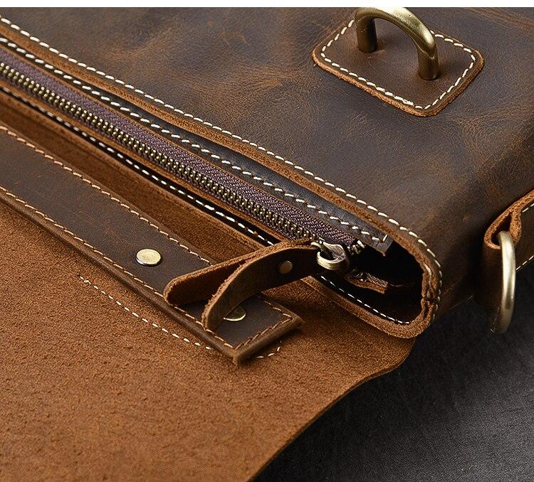 YPERN | Braune Lederhandtasche