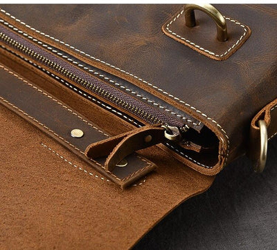 YPERN | Braune Lederhandtasche