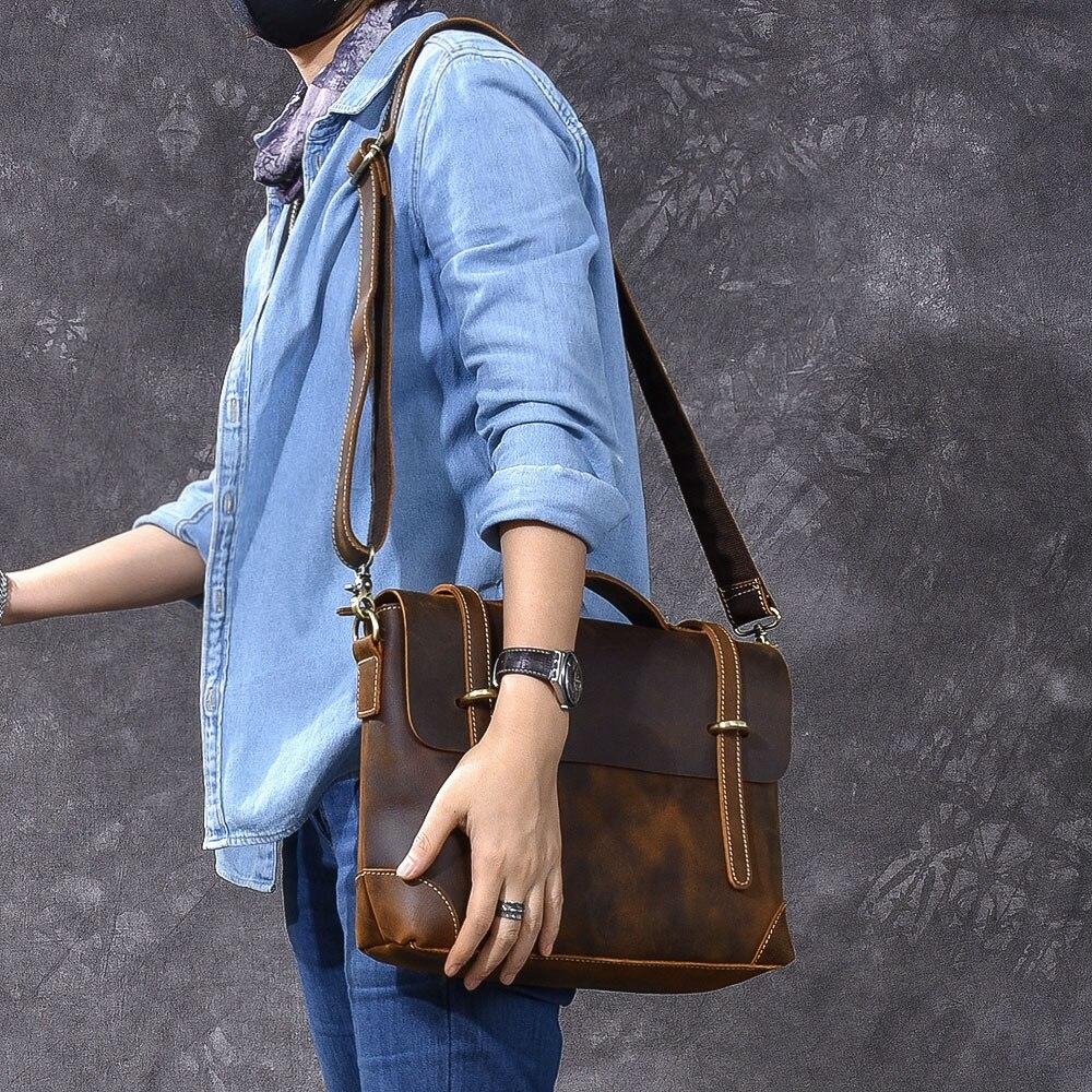 YPERN | Braune Lederhandtasche