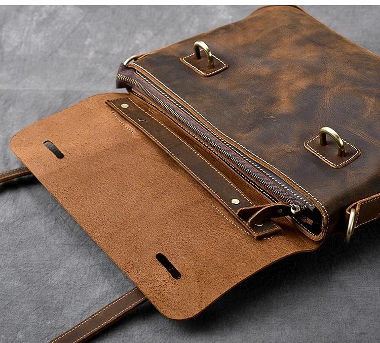 YPERN | Braune Lederhandtasche