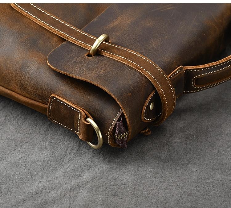 YPERN | Braune Lederhandtasche