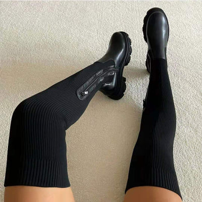 Maddie | High Stretch-Stiefel Hohe Sohle