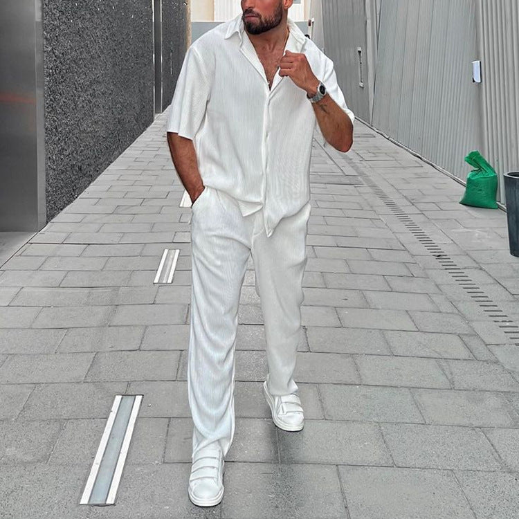"RelaxFit Lounge Ensemble" - 2teiler mit Hemd und langer Hose