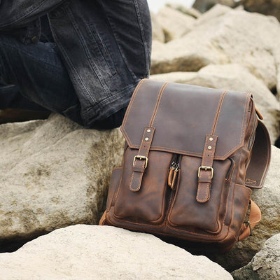 BIEFELD | Brauner Lederrucksack