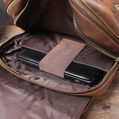 BIEFELD | Brauner Lederrucksack