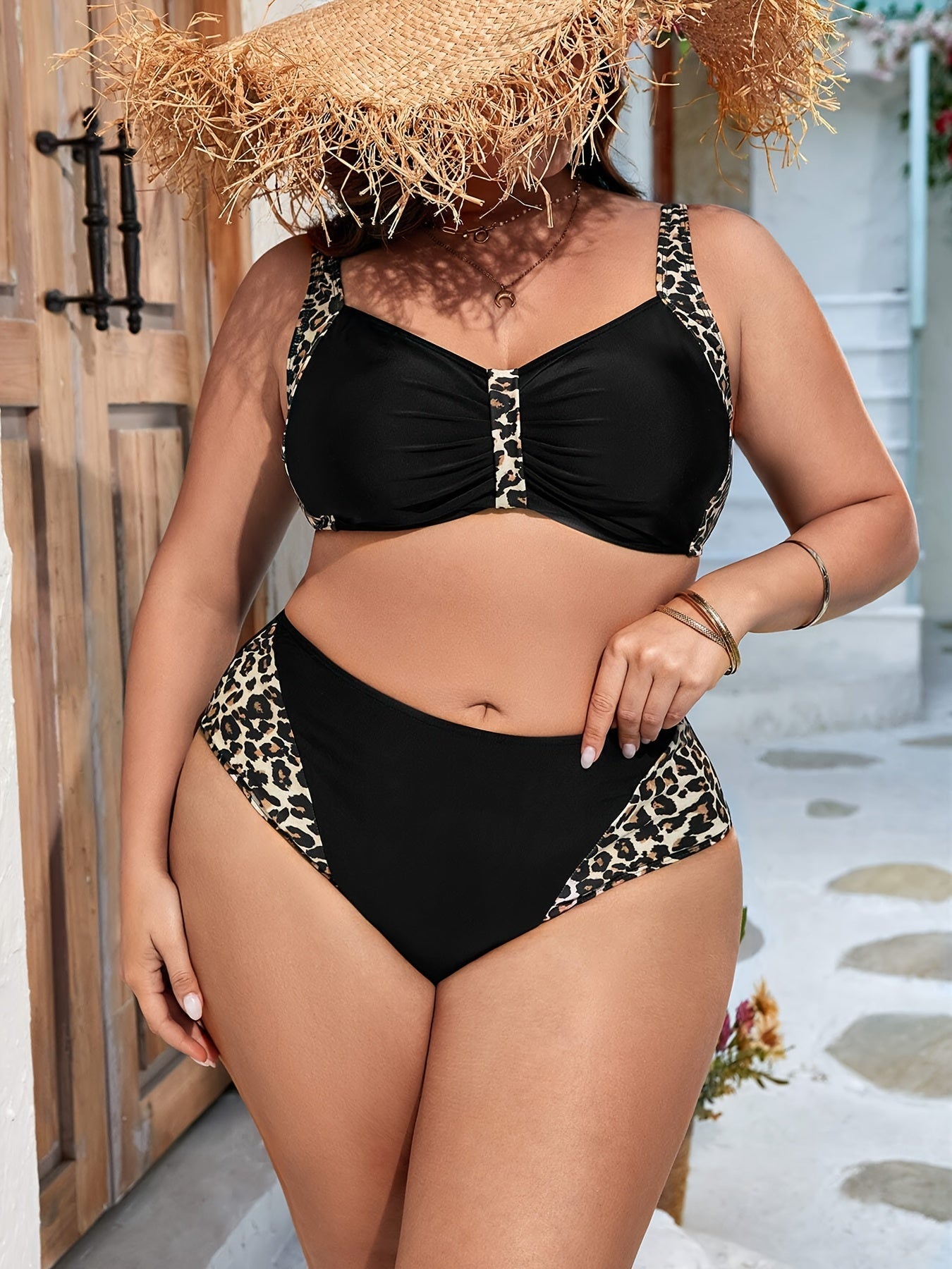 Brigida | Set bikini a due pezzi con stampa leopardata