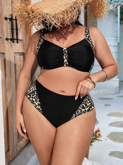 Brigida | Set bikini a due pezzi con stampa leopardata