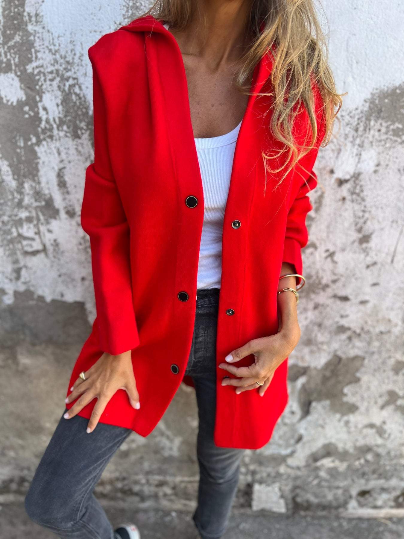 Lorelei | Cardigan con bottoni e cappuccio 