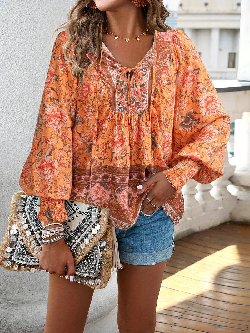 Sallie™ - Fließendes Bohemian-Top mit Blumenmuster