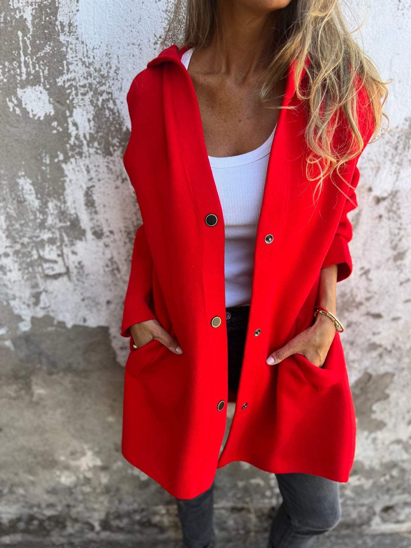 Lorelei | Cardigan con bottoni e cappuccio 