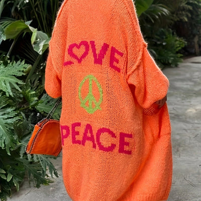 Cardigan Peacy™ avec imprimé Peace and Love