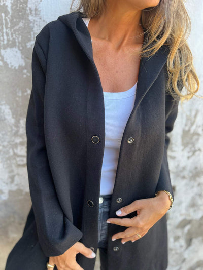 Lorelei | Cardigan con bottoni e cappuccio 