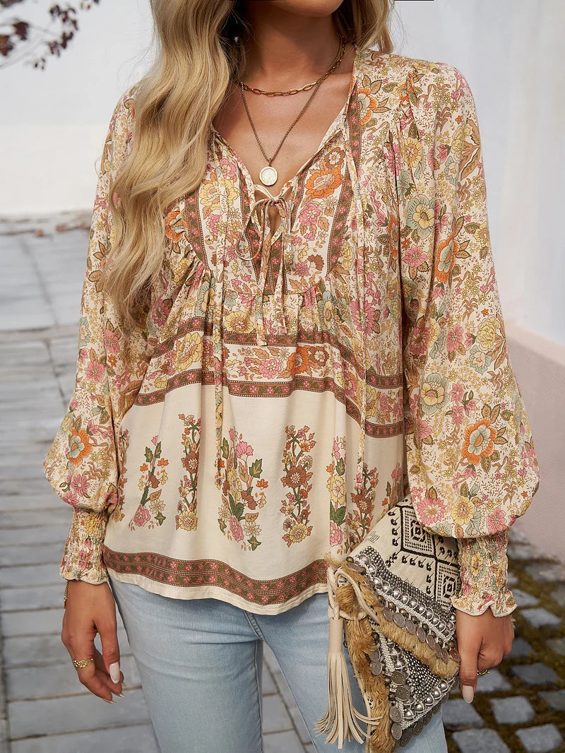 Sallie™ - Fließendes Bohemian-Top mit Blumenmuster